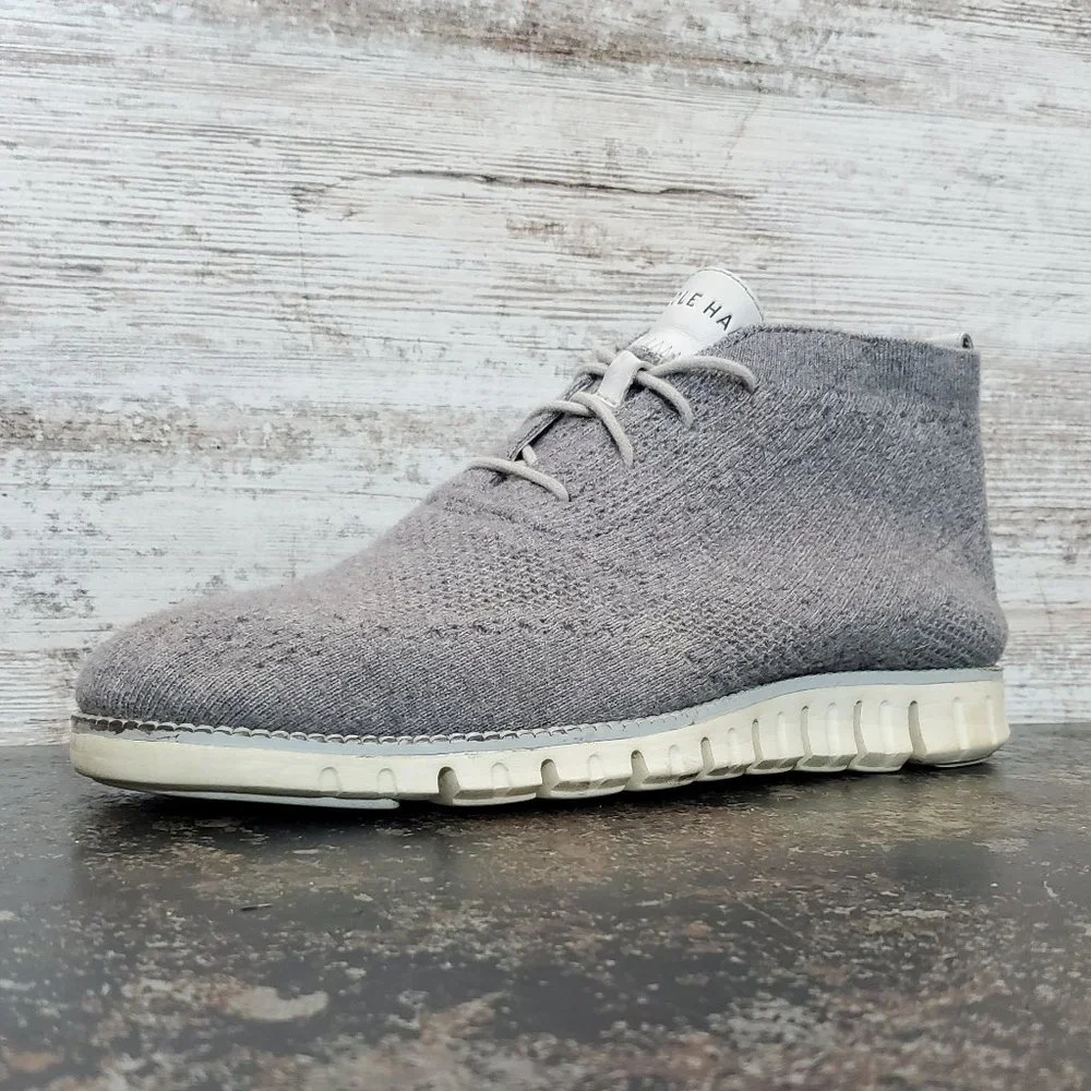 Mens Cole Haan ZeroGrand Stitchlite Chukka Wool Boots Sz 11 M Used Gray c30304